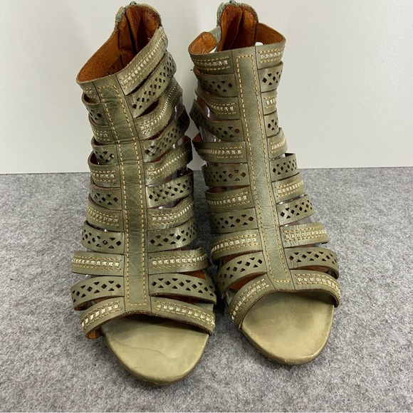 Pikolinos Super Soft Green Leather Gladiator Strappy Heels Women’s Size 8-8.5 - Picture 2 of 12
